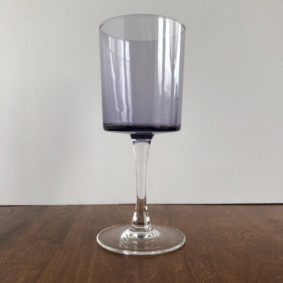 MCM Smoke Purple Small Wine Goblets - Set of 5, Made in France - Picture 3 of 4